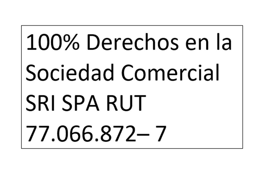 Remate 100% Derechos en la Sociedad Comercial SRI SPA